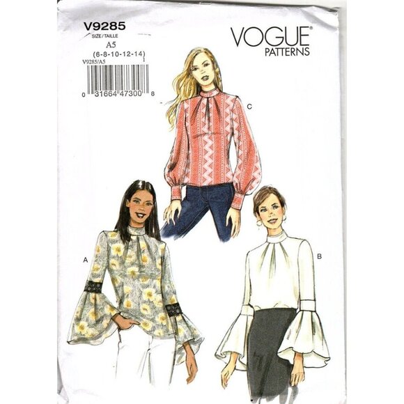 Vogue Patterns Other - Vogue Patterns V9285 Misses 6 to 14 Blouse Uncut Sewing Pattern